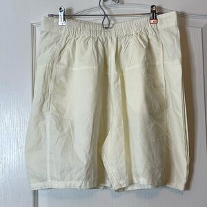 Free People Long Cotton Bermuda Shorts Cream / Yellow Size 14